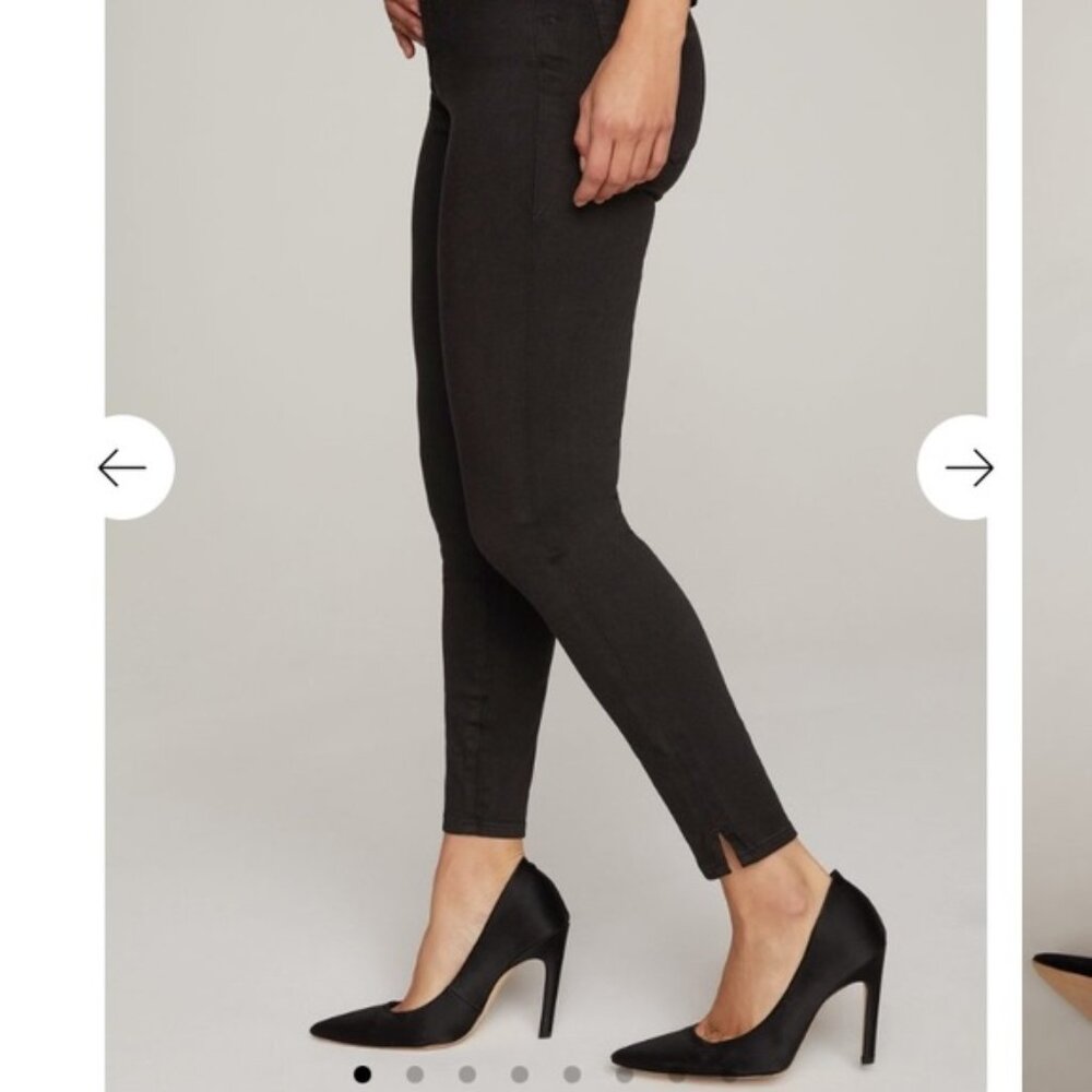 good American "Good Waist" black side slit crop jeans - 8/29